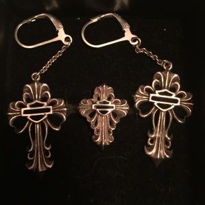 Harley-Davidson Filagree Cross Earrings and Ring